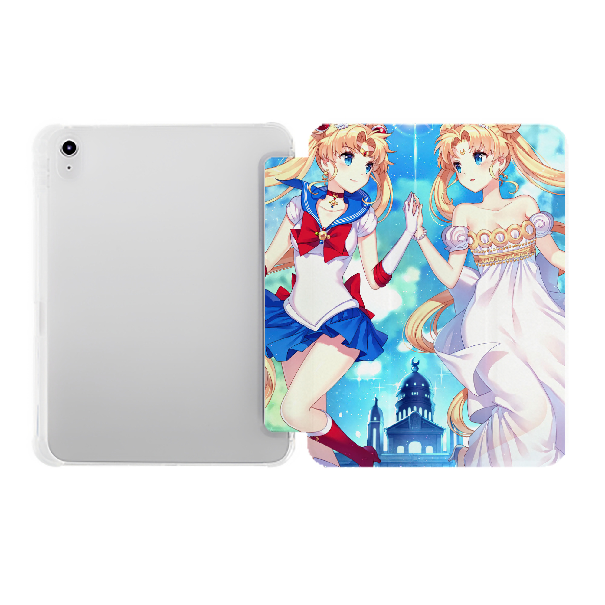 （画像用） 美少女戦士セーラームーン Sailor Moon IPad ケース ペン収納付き 三つ折りスタンド PUレザー×シリコン 対応機種9.5/10.5/10.9インチ